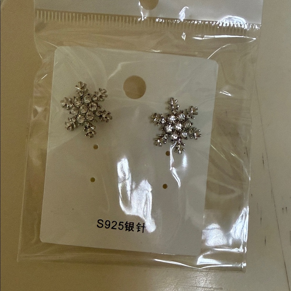 Elegant Silver Snowflake Earrings